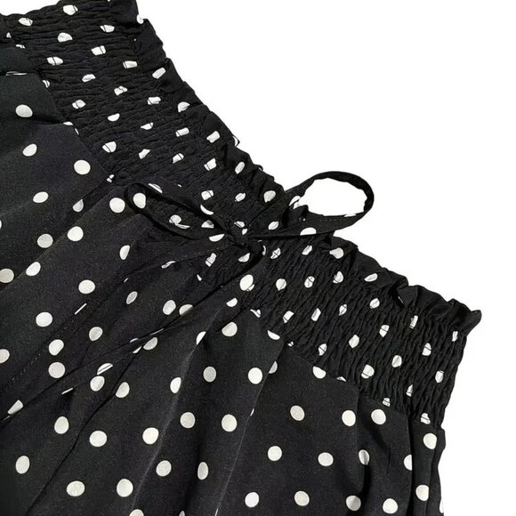 Women’s Polka Dot Wide-Leg Pants – Loose Fit Elastic Waist Trousers - Picture 2 of 4